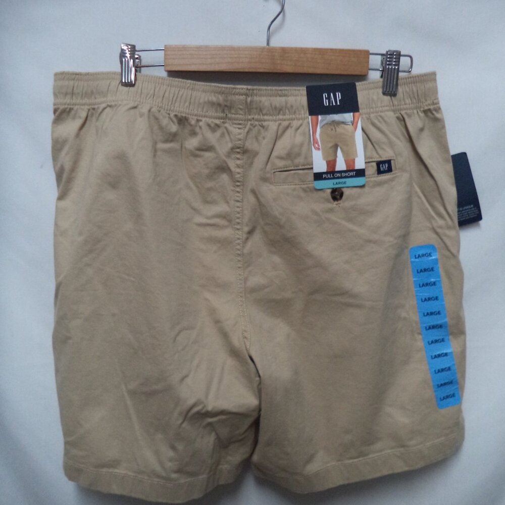 GAP khaki elastic waist Bermuda shorts khaki Pockets NEW NWT Size Sz Large Lg L - Picture 6 of 11